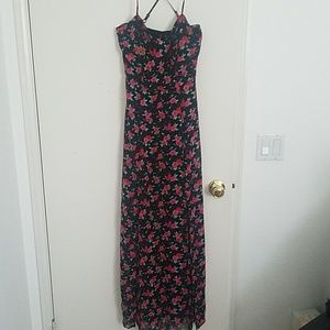 Maxi floral chiffon dress